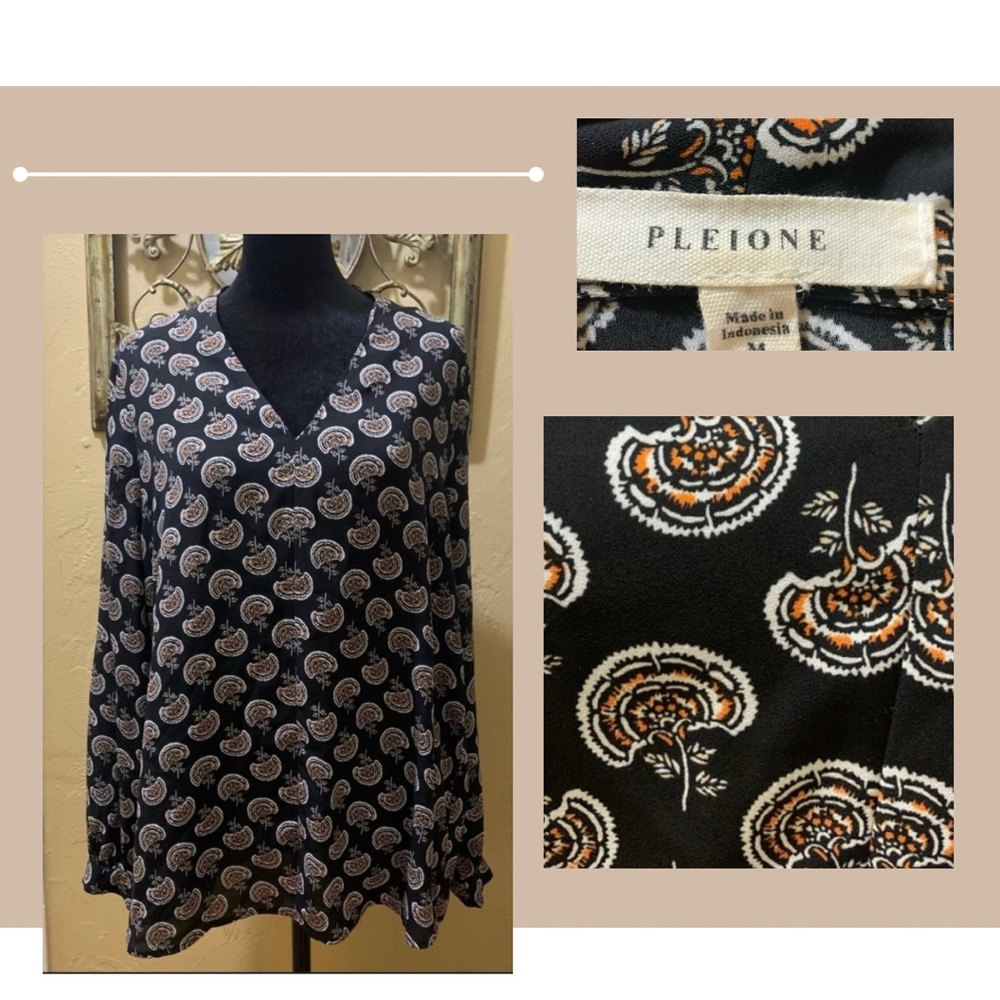 Pleione V-Neck Blouse Size Medium
